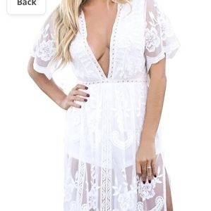 Elegant White Lace Dress